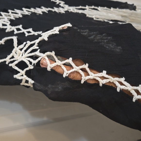 Shein- bathing suit cover up, black, white, 1XL,airy,beach,summer - Picture 5 of 7